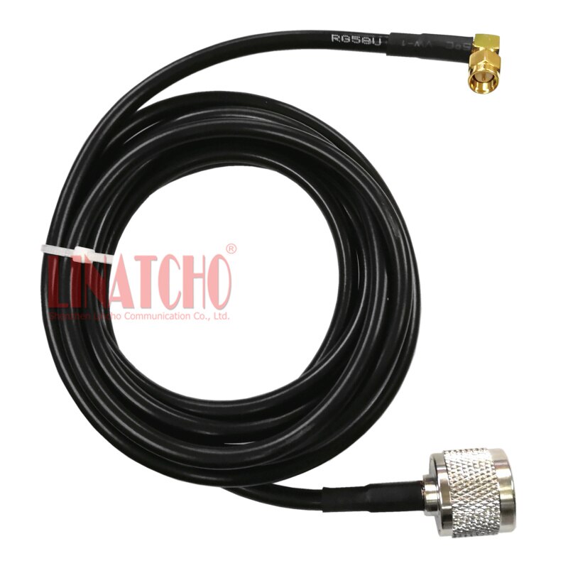 50 ohm 2 metros rg58u RF coaxial n macho a ángulo recto sma macho anatenna jumper cable