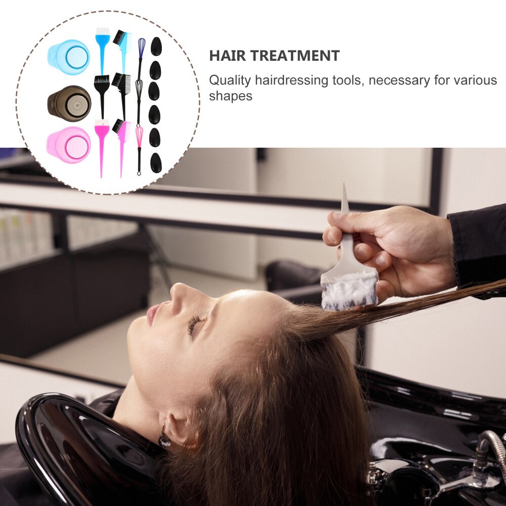 3 Sets Hair Coloring Kit DIY Salon Hair Dye Bowl Hair Tinting Tool Dye Brush