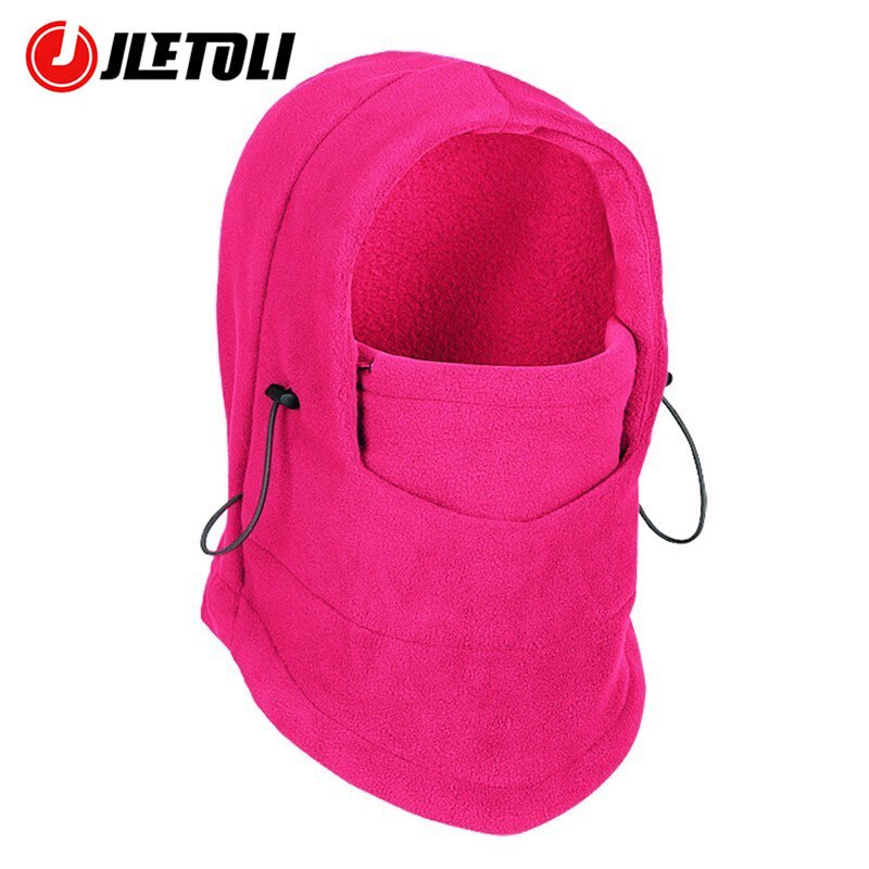Jetoli-mascarilla térmica de forro polar para ciclismo, máscara de invierno para entrenamiento de esquí, a prueba de viento, al aire libre para bicicleta, gruesa, deportiva: rose red
