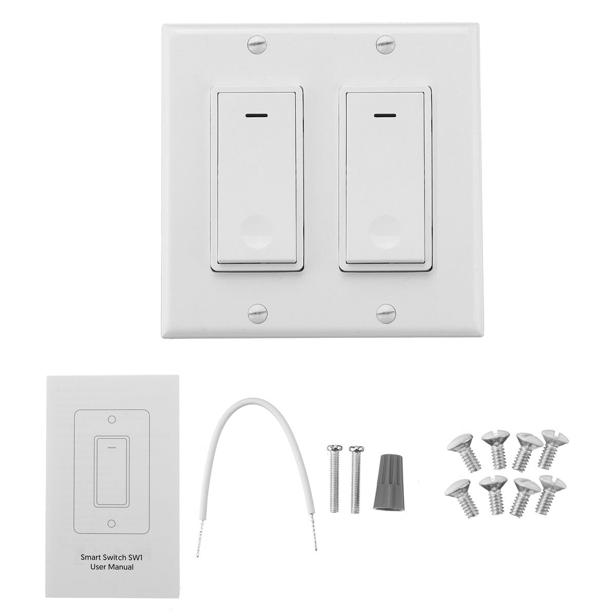 2/3/4 Gang WiFi Smart Home Light Wall Switch Socket Push Button Modern Panel Tuya Wireless Compatible For Alexa For Google Home: 2 Gang
