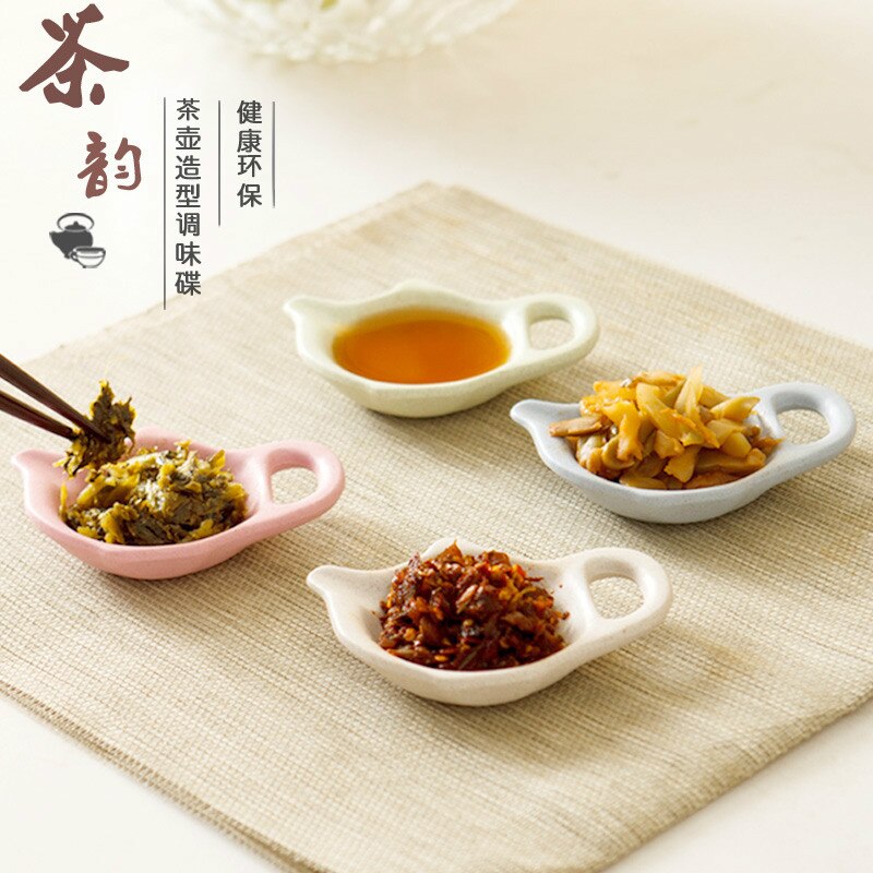 Assiette latérale de blé paille | Théière en forme de petit plat à sauce, plat froid, assiette 32g