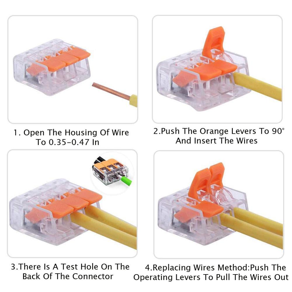 75Pcs 221 Electrical Connectors Wire Lever Block Clamp Terminal Cable 2 3 5 way