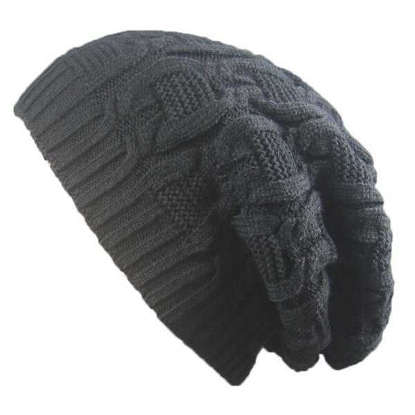 Dam vintermössa stickade mössor baggy oversized slouch twist hatt tjocka varma mössor herr casual stickad mössa: Färg 1