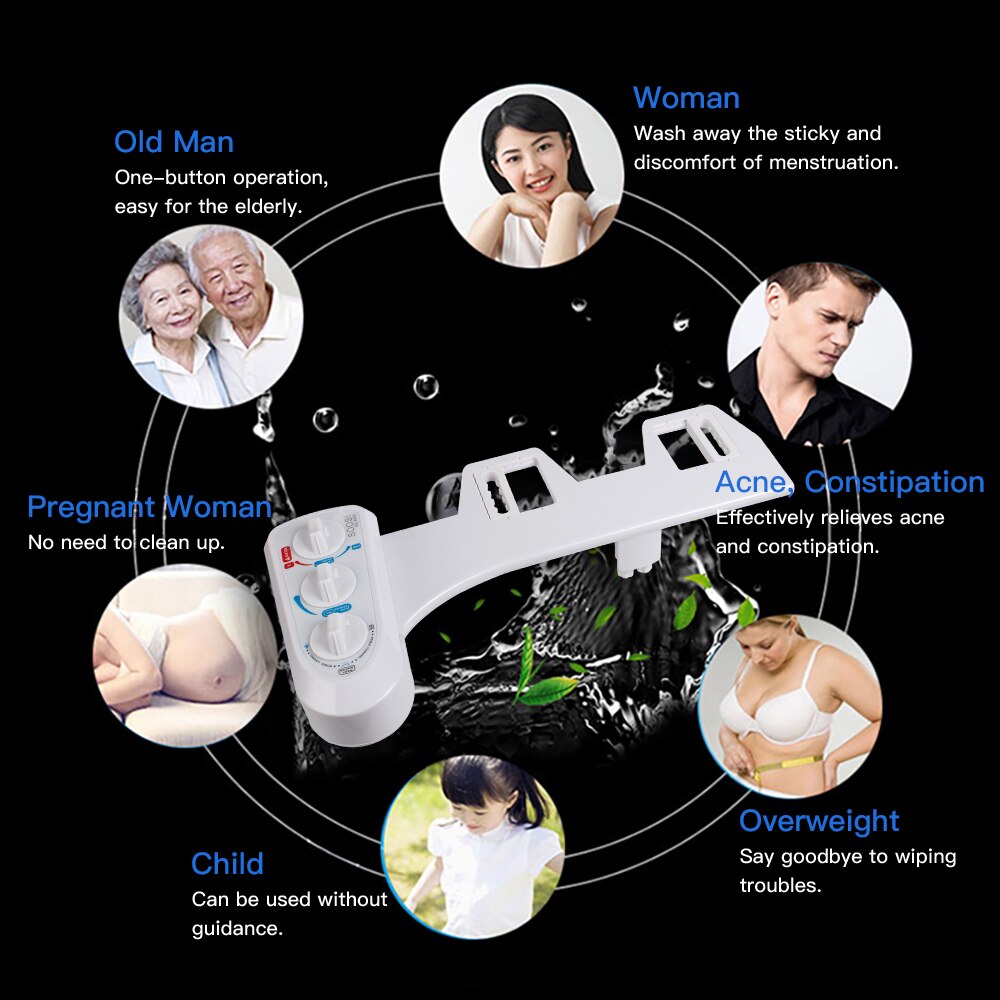 bidet z deską sedesową akcesoria trwałe nieelektryczne automatyczne czyszczenie opryskiwacz dysza mechaniczna muzułmański Shattaf mycie tyłek