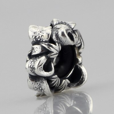 Authentic 925 Sterling Silver Spacer Stopper Mocha Bow Flower Footprint Bead Charm Fit Original Bracelet Jewelry: 3