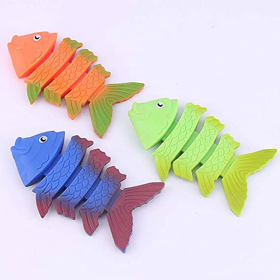 3pcs Diving Fishbone Bath Toy Summer Parent-child Game Swimming Pool Dive Fish Bones Fun Swimming Pool Children's Play Toys: Default Title