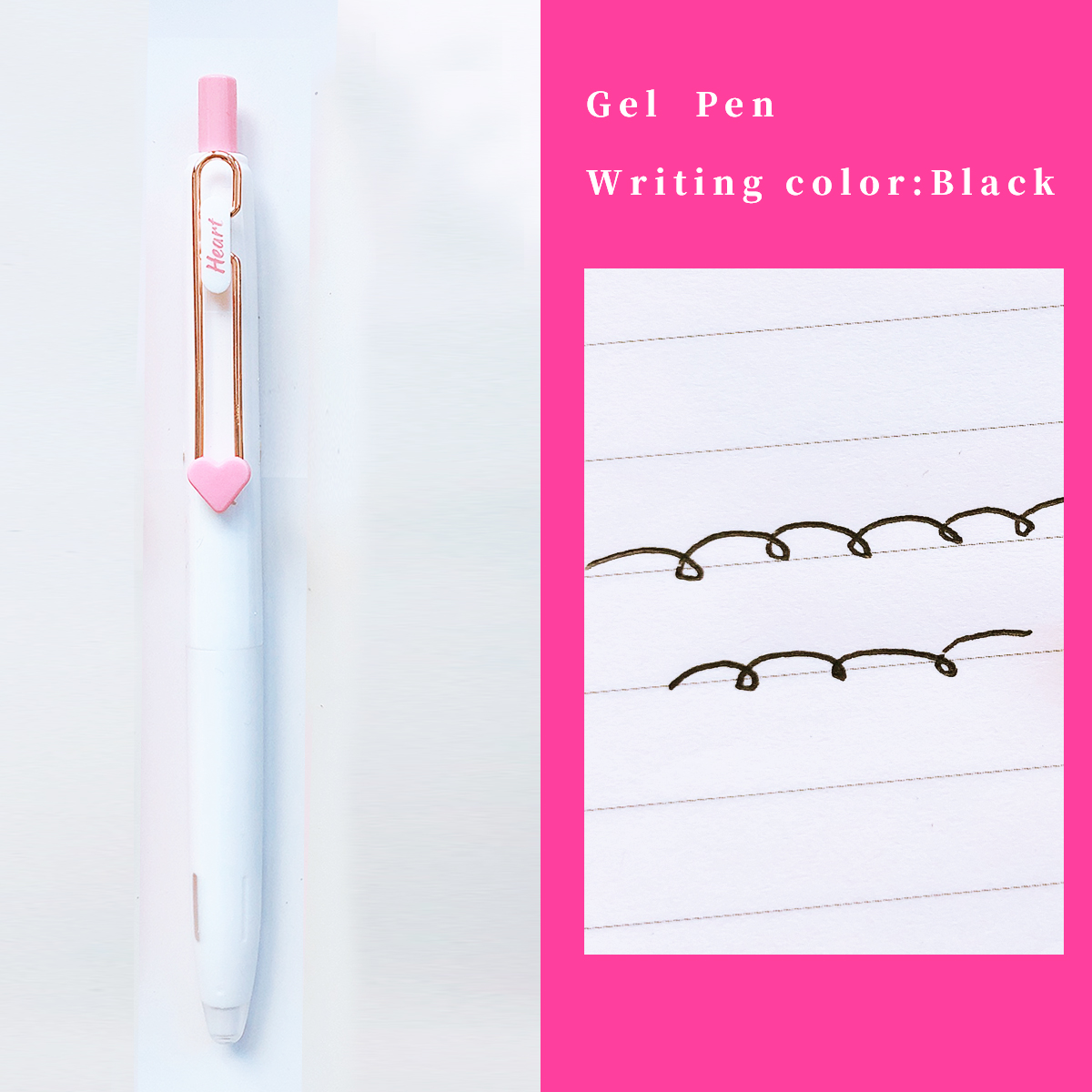 6/10 Colors Ballpoint Pen Cartoon Love 0.5mm Colorful Ink Gel Pens Silicone Kawaii Pens School Office Supplies Korean Stationery: black