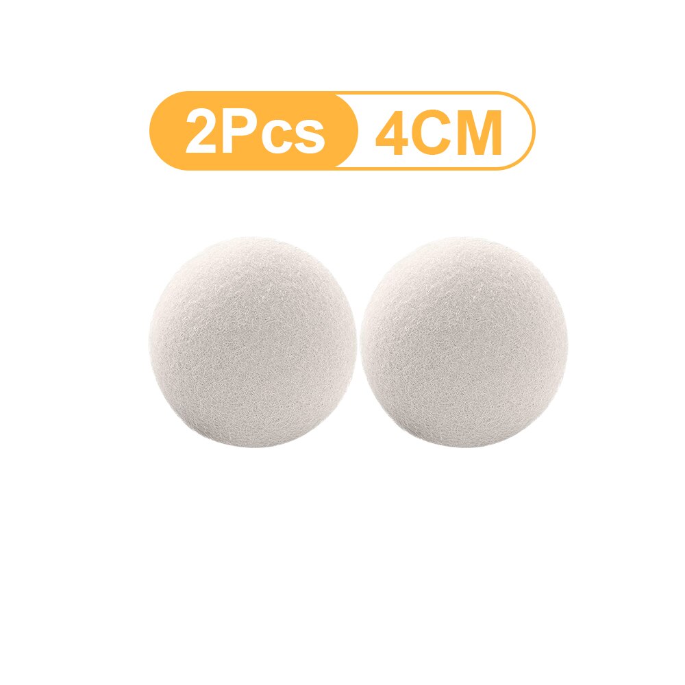 Herbruikbare Wol Droger Ballen Natuurlijke Stof Wasserij Bal 3/4/5Cm Thuis Wassen Ballen Wasmachine Accessoires wasdroger Tool: 2 Pcs 4cm