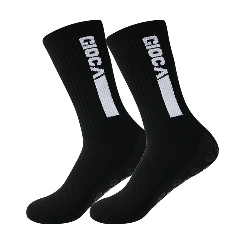 Fußballsocken für damen und herren, sportsocken mit rutschfester silikonsohle, outdoor-fußballsocken: Schwarz