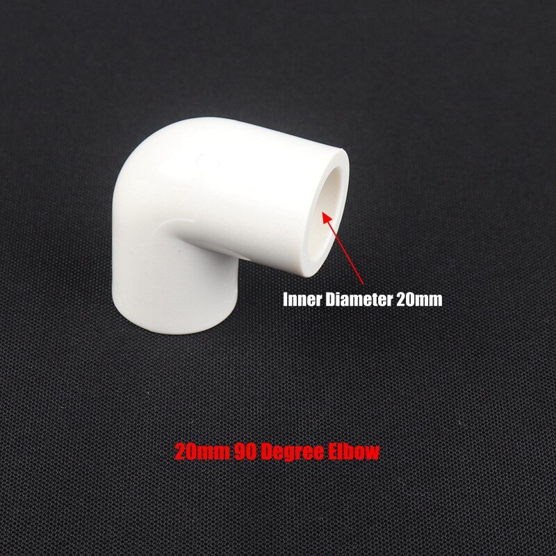 Joint en PVC blanc, diamètre intérieur 20mm, 10 pièces/lot, connecteur de tuyaux d&#39;irrigation agricole pour Aquarium: 20mm 90 Degree Elbow