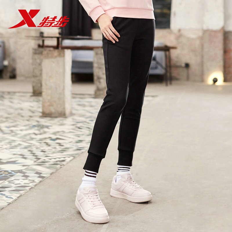 Xtep Herfst Casual Gebreide Vrouwen Broek Outdoor Running Sport Broek Slim Fit Elastische Bottom Pant 881328639229