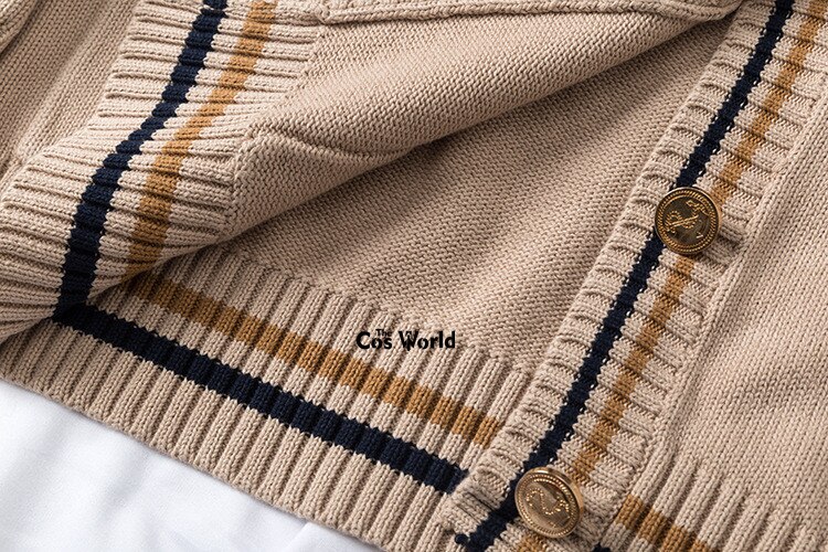 Shui Yuan Ding-cárdigan de punto de manga larga, suéter con cuello en V, prendas de vestir para uniforme escolar JK DK, ropa para estudiantes, primavera y otoño