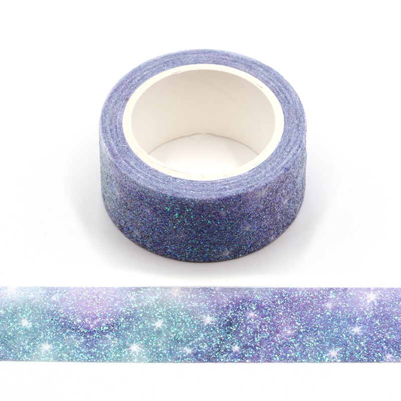Sterrenhemel sparkle Bullet Journal Glitter Washi Tape leuke Decoratieve Plakband DIY Scrapbooking Sticker Label Briefpapier