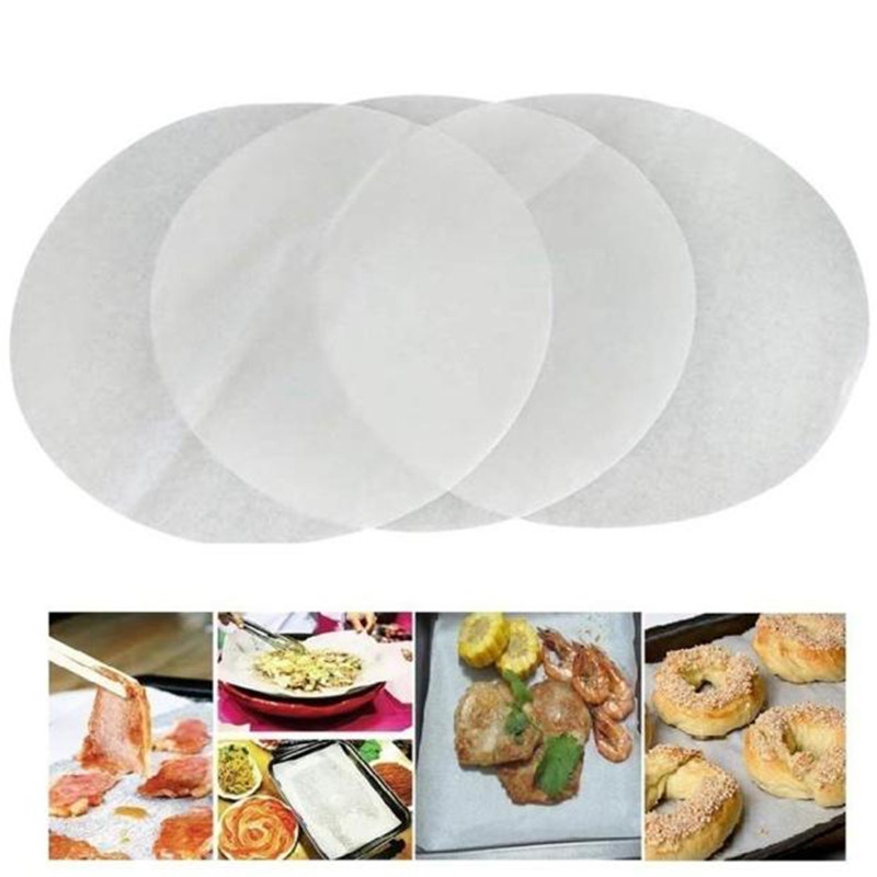 Ttlife bakevare mattepute pergamentpapir ubleket silikon kaker smørebestandige runde ark pizza ikke-pinne grille