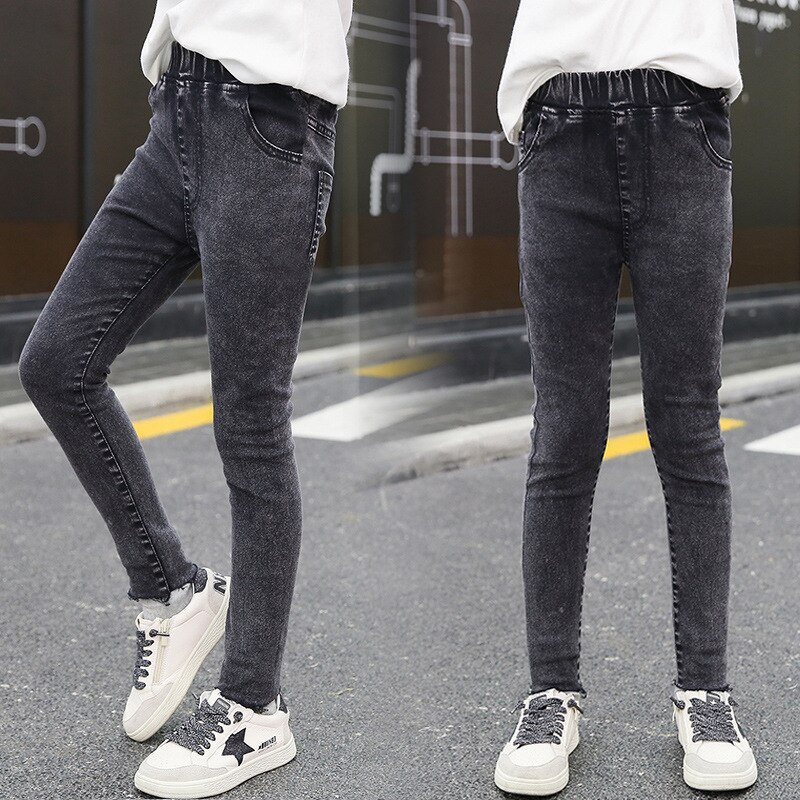 Girls Pants Spring Teenage Girls Jeans for Girls Pencil Pants 6 -12 Year school Children Kids Trousers