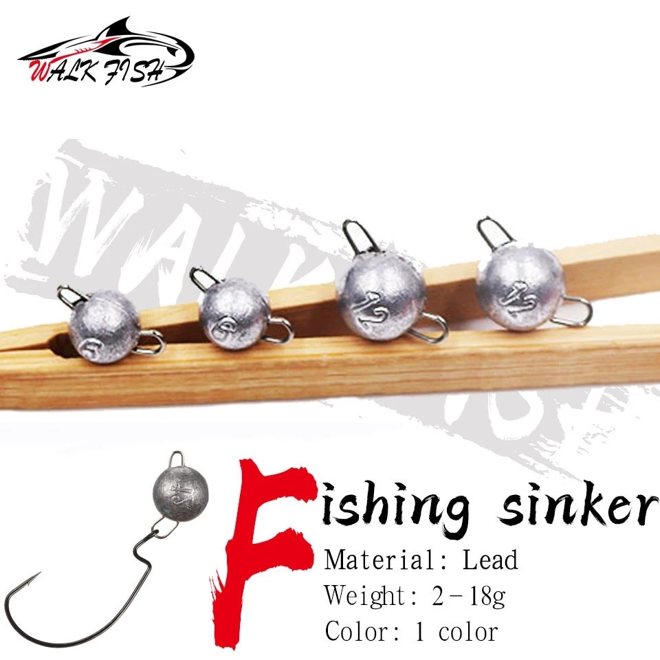SPAZIERGANG FISCH 5 Teile/los Jig Kopf Kugel Gewichte Weicher Köder Gruppe 2g-18g Haken Verschärft Angeln Cheburashka platinen Angeln Zubehör