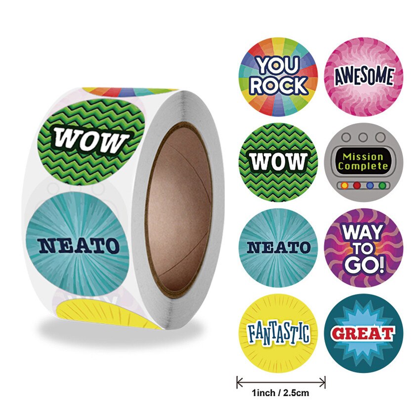 Cute Reward Students Stickers for Teachers and Parents School Motivational Stickers Classroom Supplies decor Sealing label: A 300Pcs