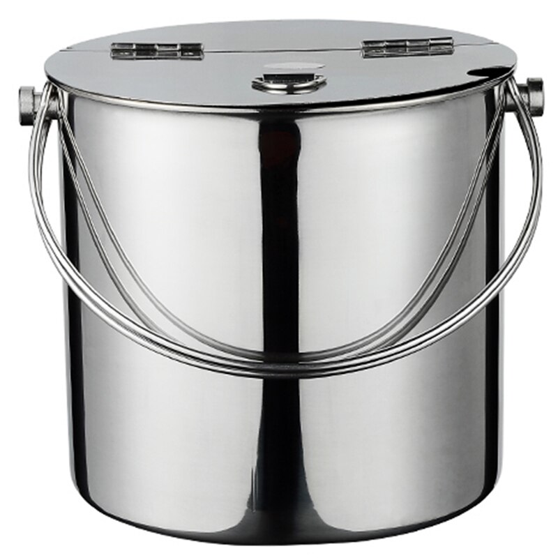 Thickened Stainless Steel Clamshell Sugar Buckets,With Lid Portable Ice Buckets,Milk Tea Shop Cold Drink,Wine Coolers Chillers