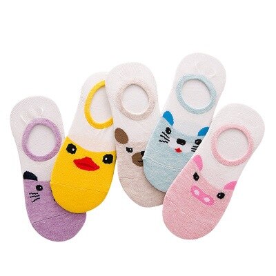 10 pieces = 5 pairs/lot Women&#39;s Invisible Socks Summer Cute Harajuku Animal Sock Cat Bear Rabbit Funny Low Cut Ankle Happy Socks: 12