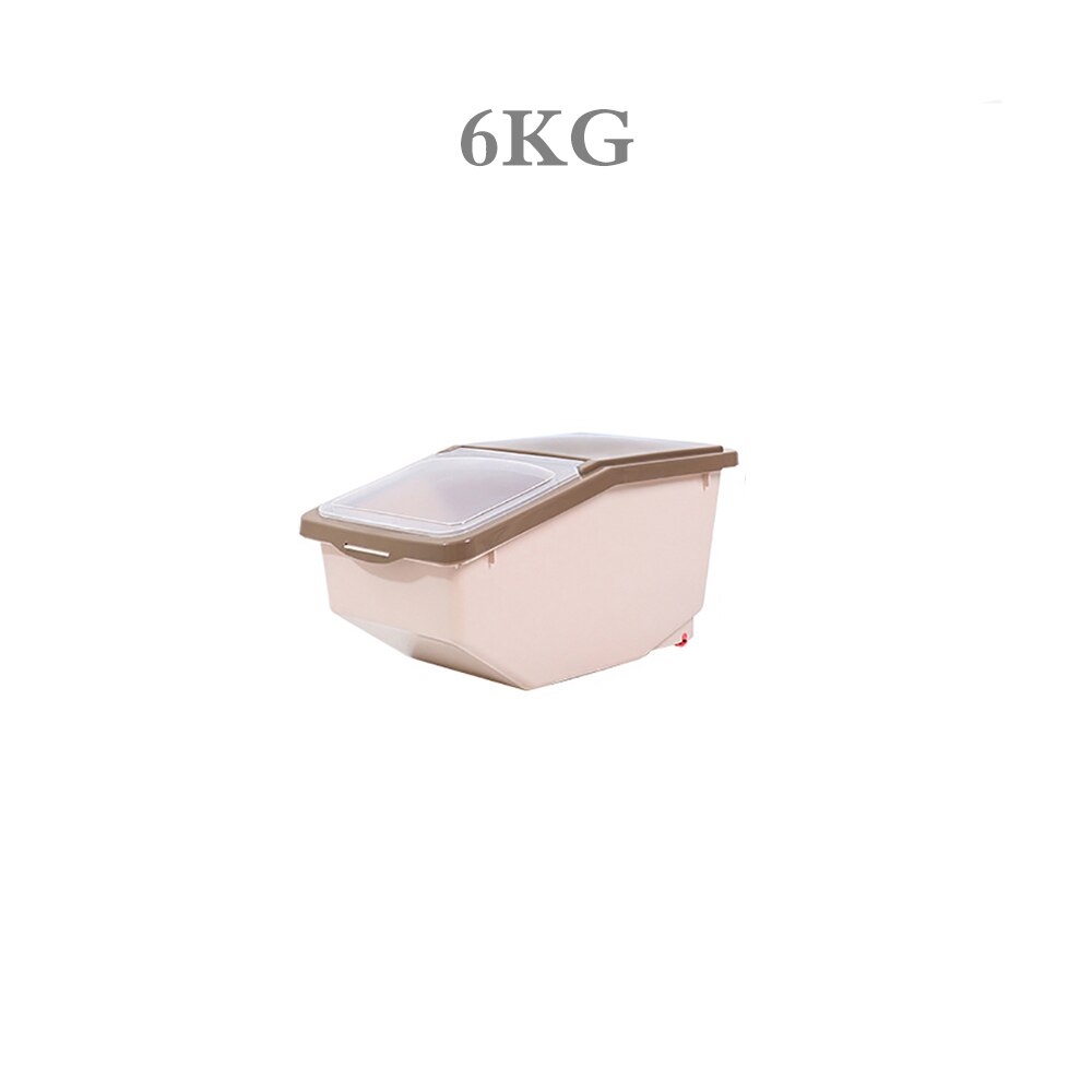 Plastic Food Kitchen Container Sealed Crisper Grains Tank Storage Kitchen Sorting Rice Storage Box Container Jars 10kg 6kg: khaki / 10KG