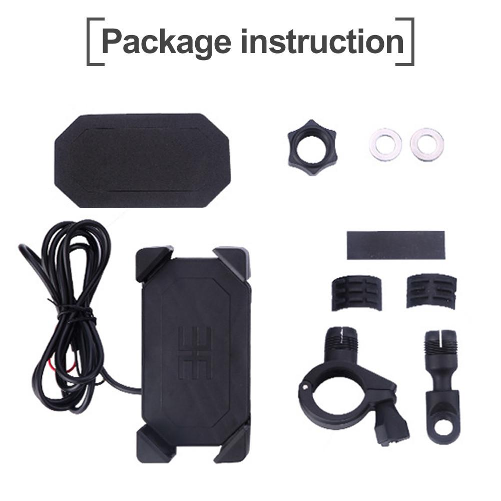Motorcycle Mobile Phone Holder Bike Rechargeable GPS Navigation Holder Seat Charging USB Silicone X-grip Phone Stand