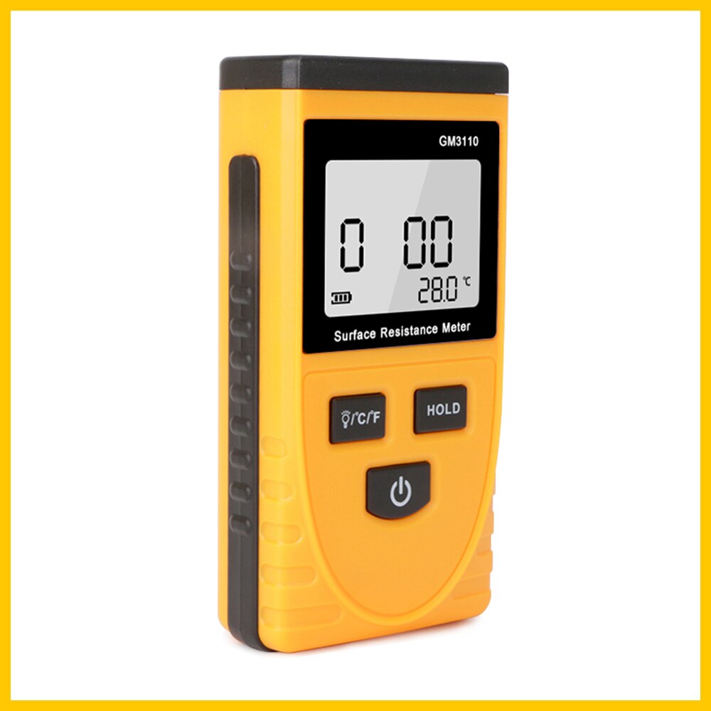 Surface Resistance Tester Handheld LCD Digital Display Anti-static Resistance Meter GM3110