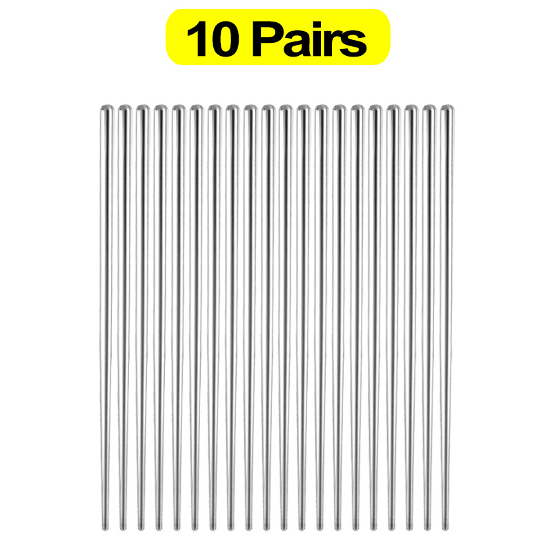30/1 par de palillos chinos de acero inoxidable, palillos de Sushi antideslizantes, palillos de Metal de comida japonesa coreana, vajilla de cocina reutilizable: Gris