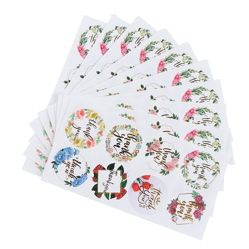 80 stk /10 ark etiket tak rund firkantet sort kraftpapir farve forseglingspasta bage kiks pose dekorativt segl klistermærke