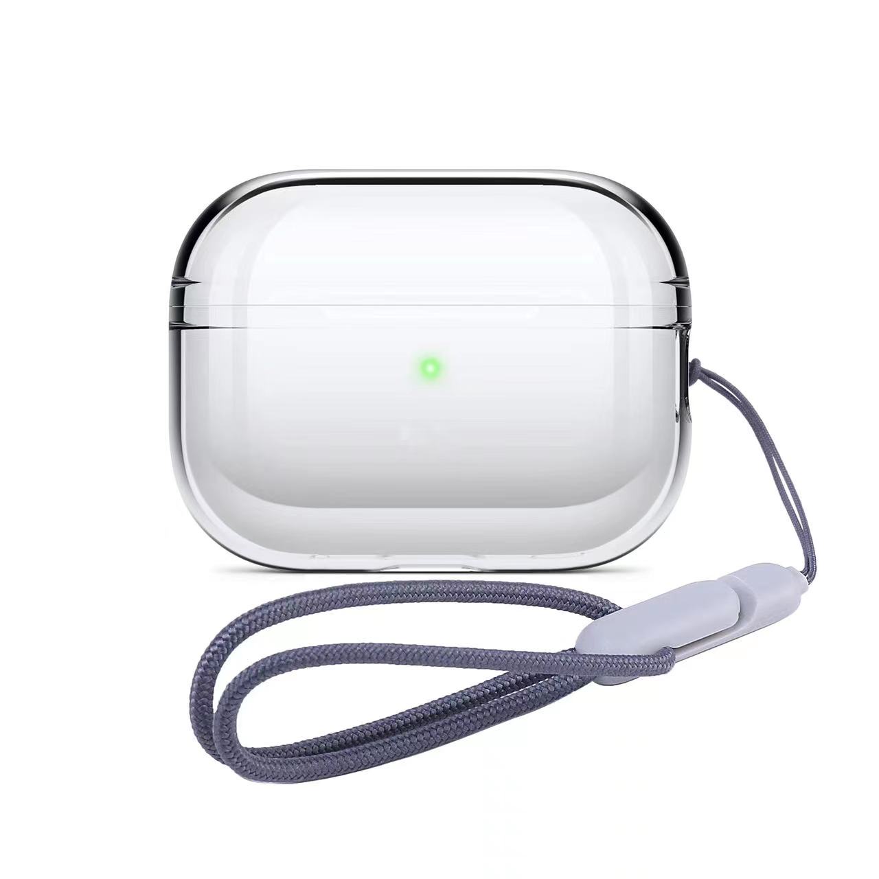 Doorzichtig zacht TPU-oortelefoonhoesje met draagkoord voor Airpods Pro 2 2e generatie 2022, transparant TPU schokbestendig hoesje, accessoires: Oranje Rood