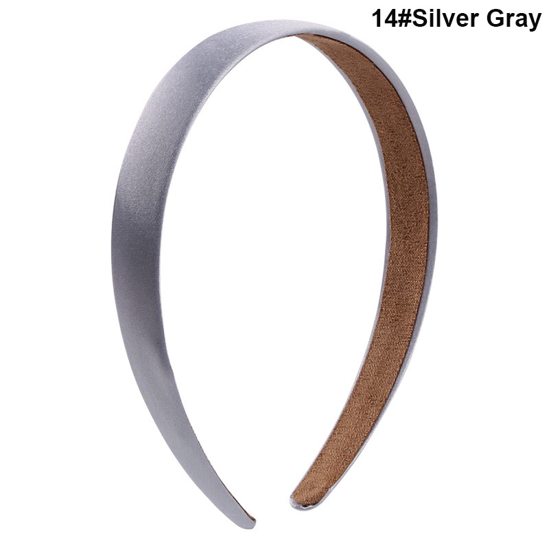 10PCS 20mm Satin Fabric Covered Plain Plastic Hair Headbands for women girls with velvet back for handmade hair accessories: Champagne