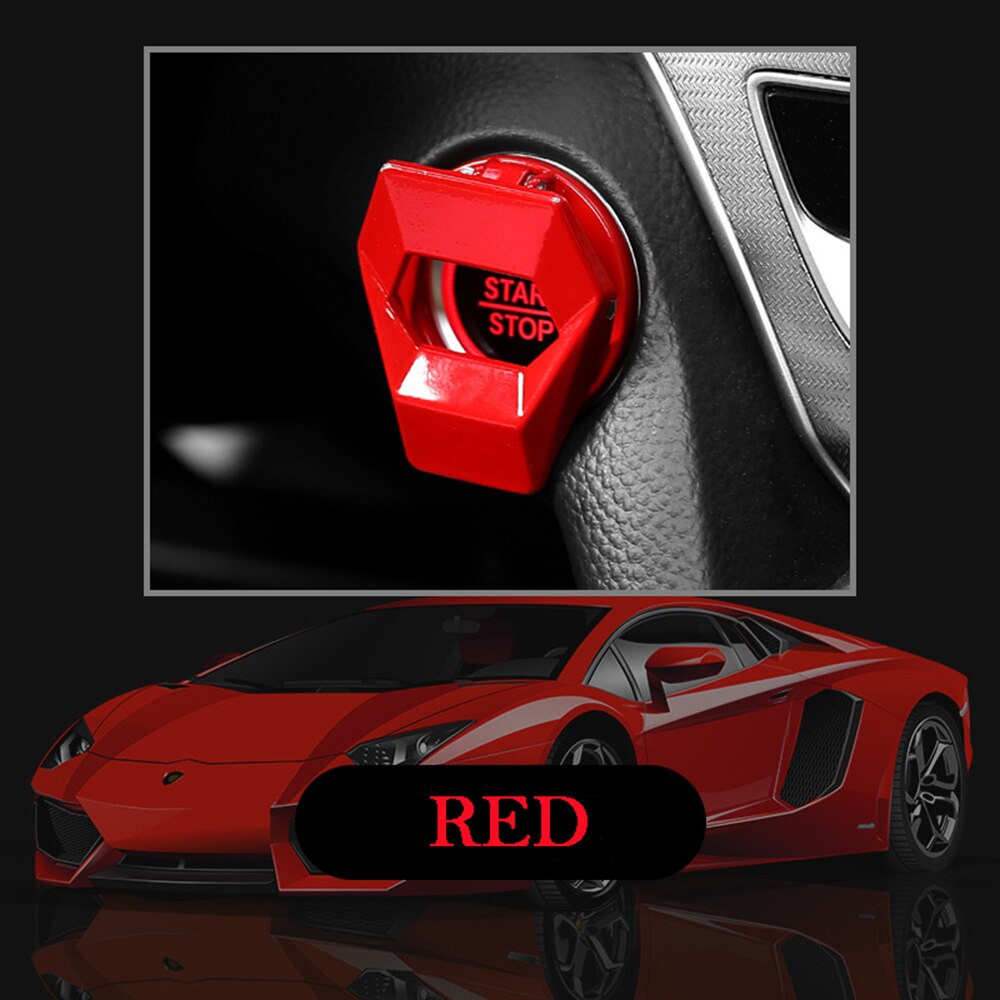Car Engine Start Stop Switch Button Cover Decorative Auto Accessories Push Button Sticky Cover Car Interior: B