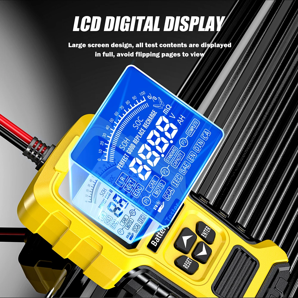 FBT-300 Auto Batterij Tester 12V 24V Draagbare Digitale Analyzer Tester Voor Auto Vrachtwagen Motorfiets Suv Boot Omgekeerde Polariteit Bescherming