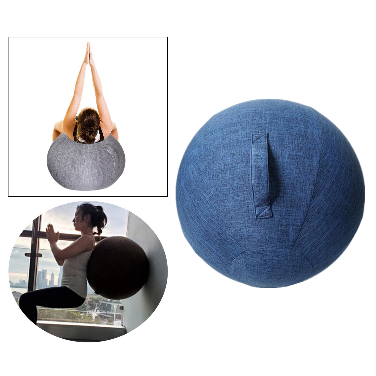 Vervanging Cover Voor Zitten Bal Stoel, yoga Oefening Geboorte Bal Stoel Bescherming Stofdicht Beschermen Wrap Past Voor 75Cm Ballen: Dark Blue