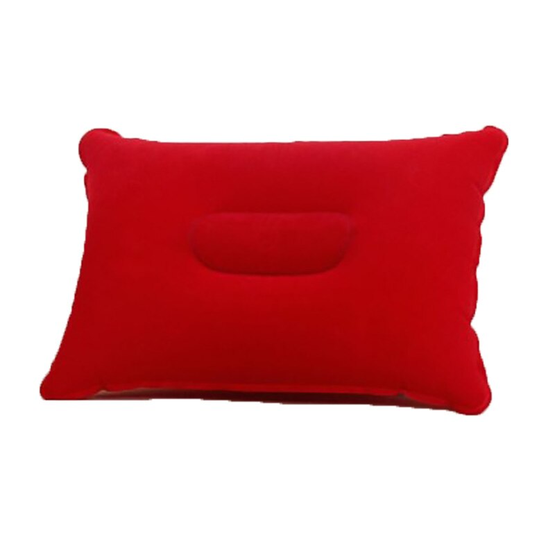 Inflatable Pillow PVC Nylon Sleep Air Pillows Ultralight Home Cushion Camping Travel Hiking Beach Car Plane Head Rest Camp Gears: red