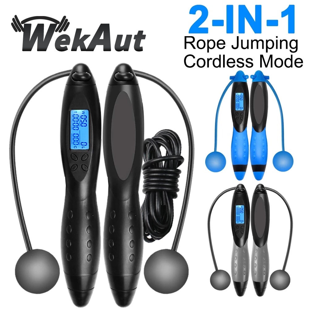 Smart Jump Rope with Digital Counter Crossrope Jump Rope Fitness Sport Skipping Ropes with Anti-Slip Hand Grip and LCD Screen