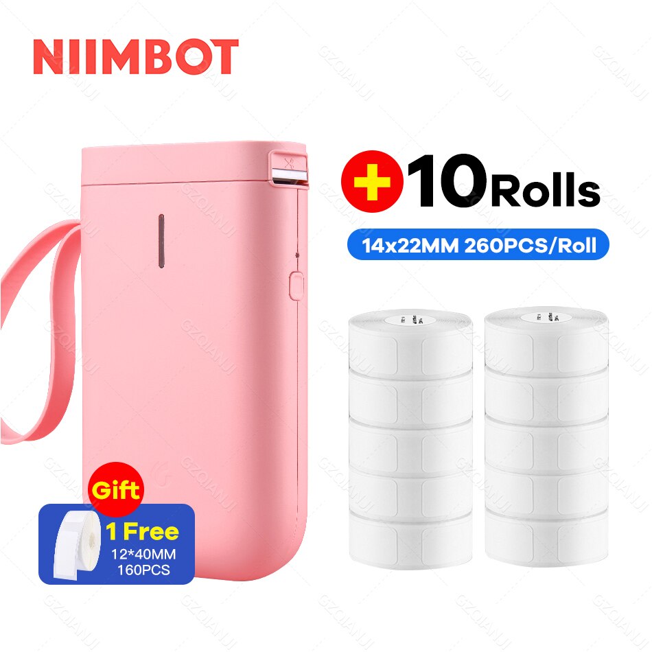 Niimbot D11 Label Printer Mini Wireless Sticker Printing Label Maker with 5 10 Roll White Paper Official Phone Price Tag Printer: PK 10White Label
