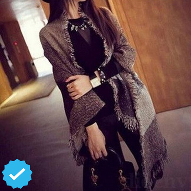 Pashmina de para mujer, bufanda gruesa para invierno, pañuelo a cuadros Reversible, mantón de capa envoltura, manta, Poncho cálido HO950750