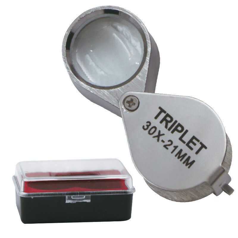 10X 20X 30X Magnifier Jewelers Eye Tool Jewellery Folding Loupe Glass Lens Magnifying Triplet Glass Jewelry Diamond Pocket Size: 30X