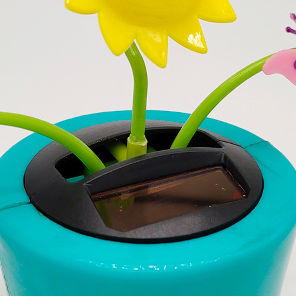 Op zonne-energie werkende bloem, insectenschuddende pop, speelgoed, huisdecoratie, auto, ornament, bloempot, vlinder en zonnebloem