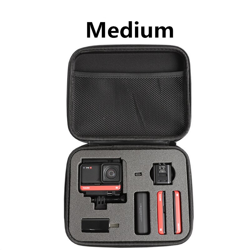 Hand Case Portable Storage Bag for Insta360 ONE R Action Camera Wrist Carring Cases Suitcase For Insta360 One R Accessories: Medium