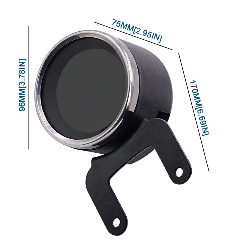 12V Universal Tachometer Speedometer Odometer Fuel Gauge Meter LCD Indicator Round Blue Light Digital Motorcycle Accessories