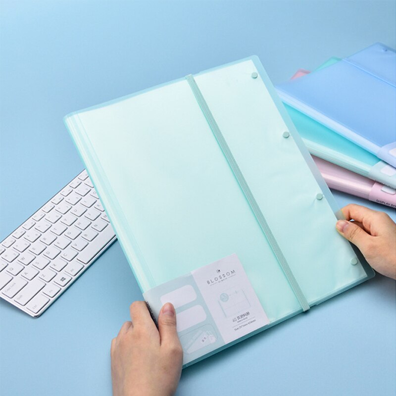 Deli 72478 strap test paper clip A3 size student folder file bag three color 30 pages / 40 pages Office supplies