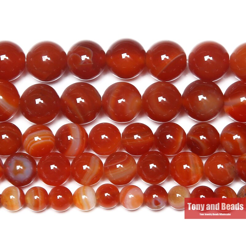 Natural Stone Banded Red Lace Agates Round Loose Beads 4 6 8 10 12MM Pick Size For Jewelry Making