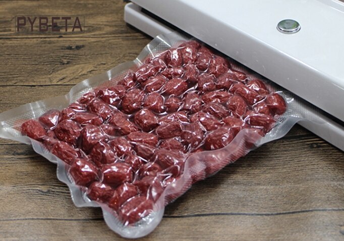 2 roll/lot- 5m long Clear PE vacuum bag Heat Sealed Cut Open Tube Punches Food packaging storage Package