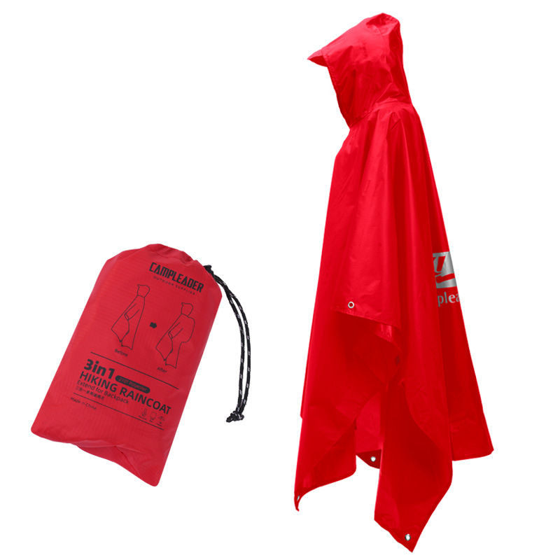 Chubasquero impermeable 3 en 1, Poncho ligero para senderismo al aire libre, chaqueta para la lluvia, cubierta para refugio solar, Camping, senderismo, ciclismo y escalada: Azul