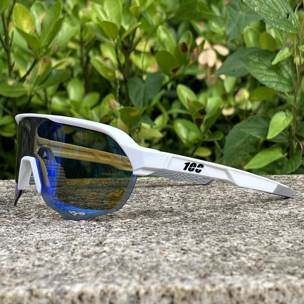 Cykelsolglasögon herr landsvägscykelglasögon utomhussport bergsklättring kvinnor cykel  uv400 cykelglasögon: Vit