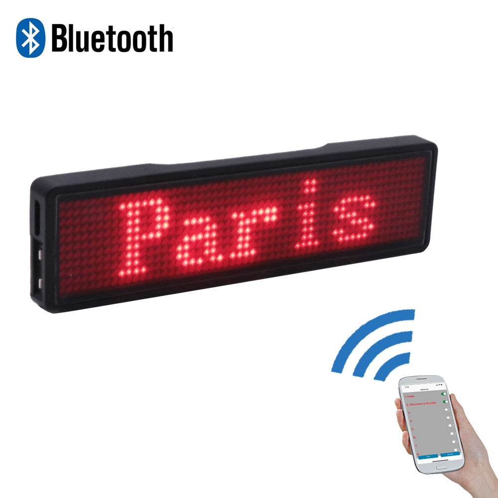 Bluetooth LED Name Schild 7 farben Mini modell Bus – Grandado
