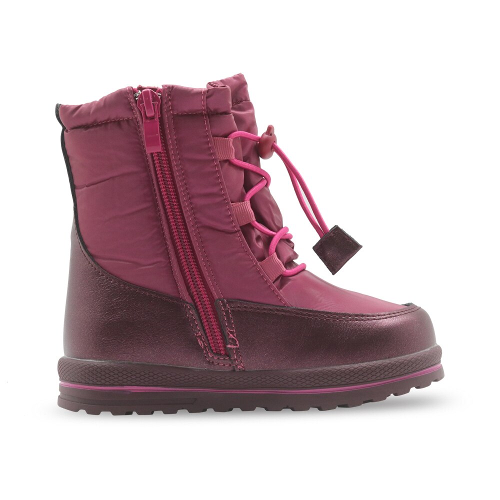 Apakowa Baby Meisjes Snowboots Peuter Kids Winter Dikke Warme Wol Gevoerde Outdoor antislip Sneeuw Schoen met Verstelbare elastische Band
