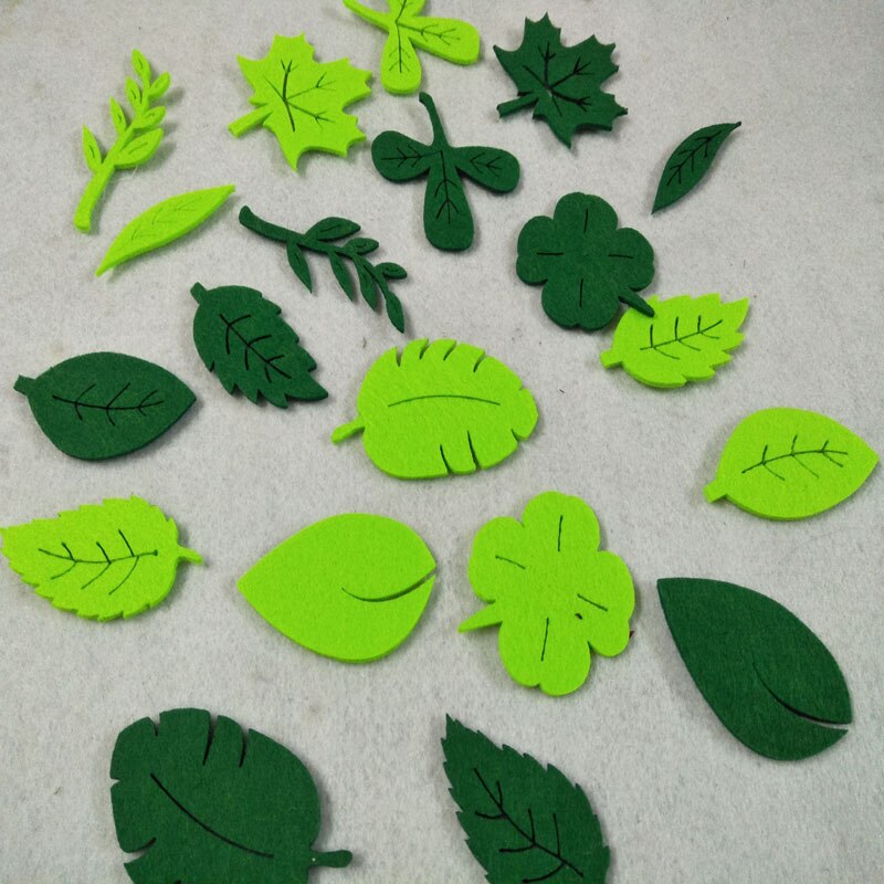 Mixed 20pcs Pretty Brand 10 Designs 3mm Green Leaf for DIY Felt sewing decoration