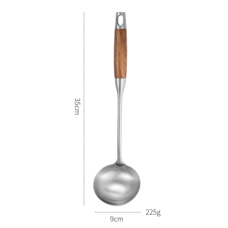 304 rustfrit stål dåsesuppe ske lang håndtag scoop grød skeer madlavningsredskaber madlavningsske håndlavet køkkenredskab